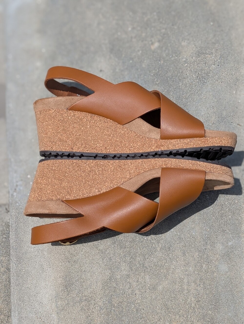 Birkenstock Papillio Samira Womens Wedge Sandals Sz 9 / 40  Leather Slingback - Picture 2 of 7